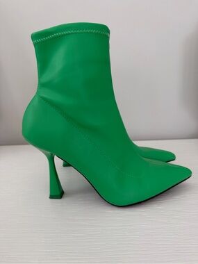 Bar III Green Pointed Toe Sculpted Stiletto Ankle Boots
